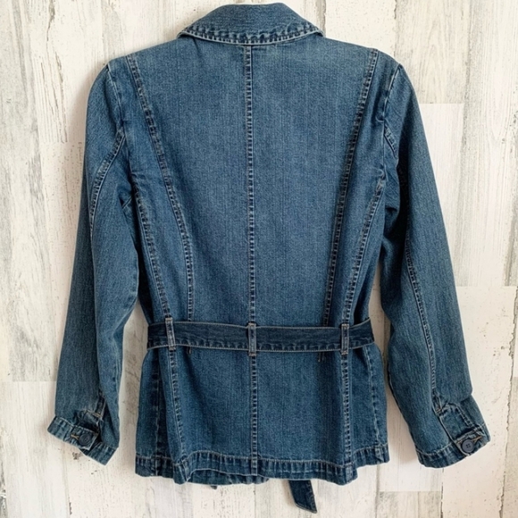 Belted Denim Jean Jacket Small - Picture 2 of 3